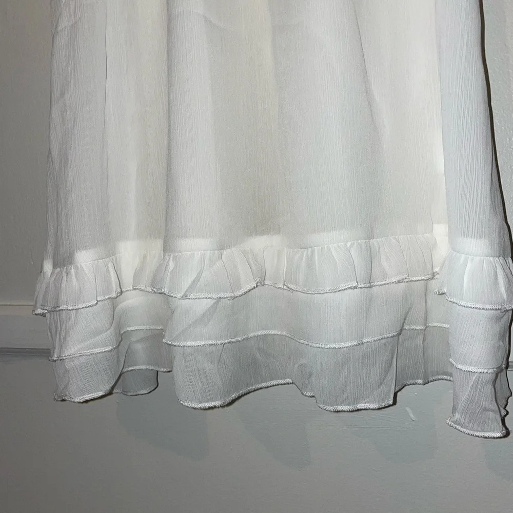 ADORABLE white sundress with tie back and ruffles - Picture 10 of 13